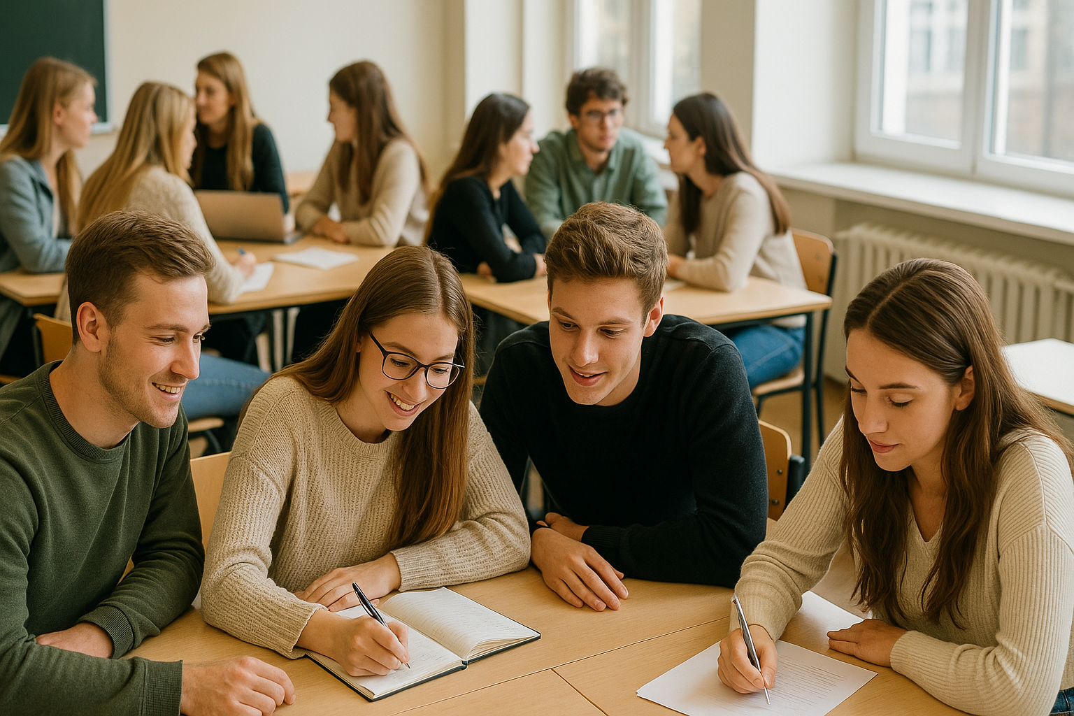 Мужчина-преподаватель проводит презентацию студентам на онлайн доске dotspace, используя интерактивные инструменты для образовательного процесса